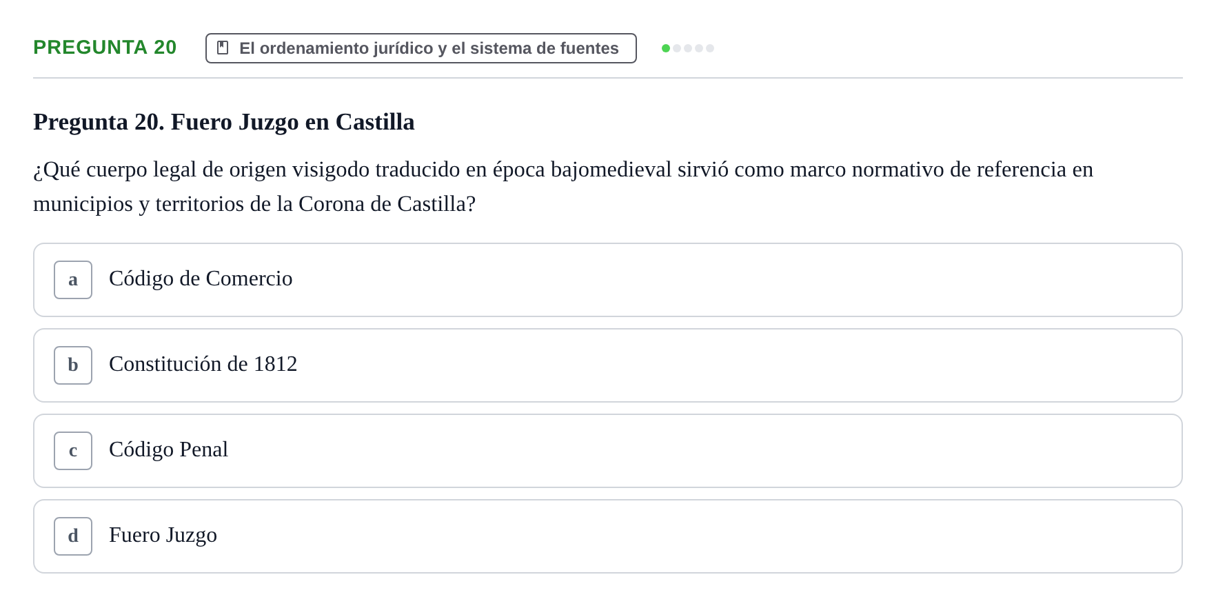 Enunciado: Pregunta 20