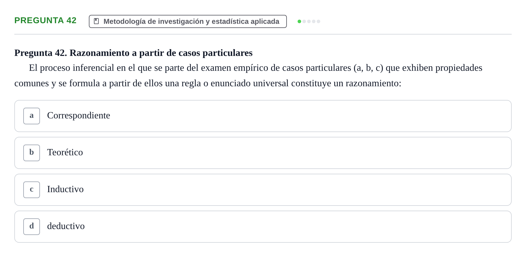 Enunciado: Pregunta 42 · Psicología Social URV 2018