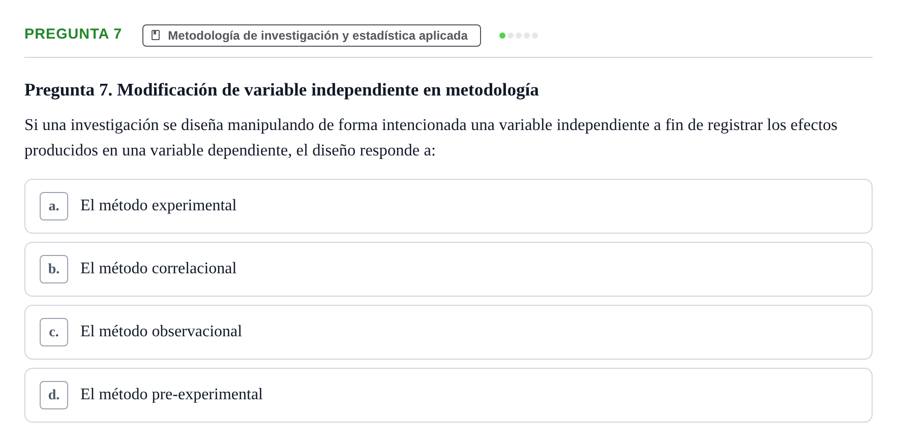 Enunciado: Pregunta 7 · Psicología Social URV 2018