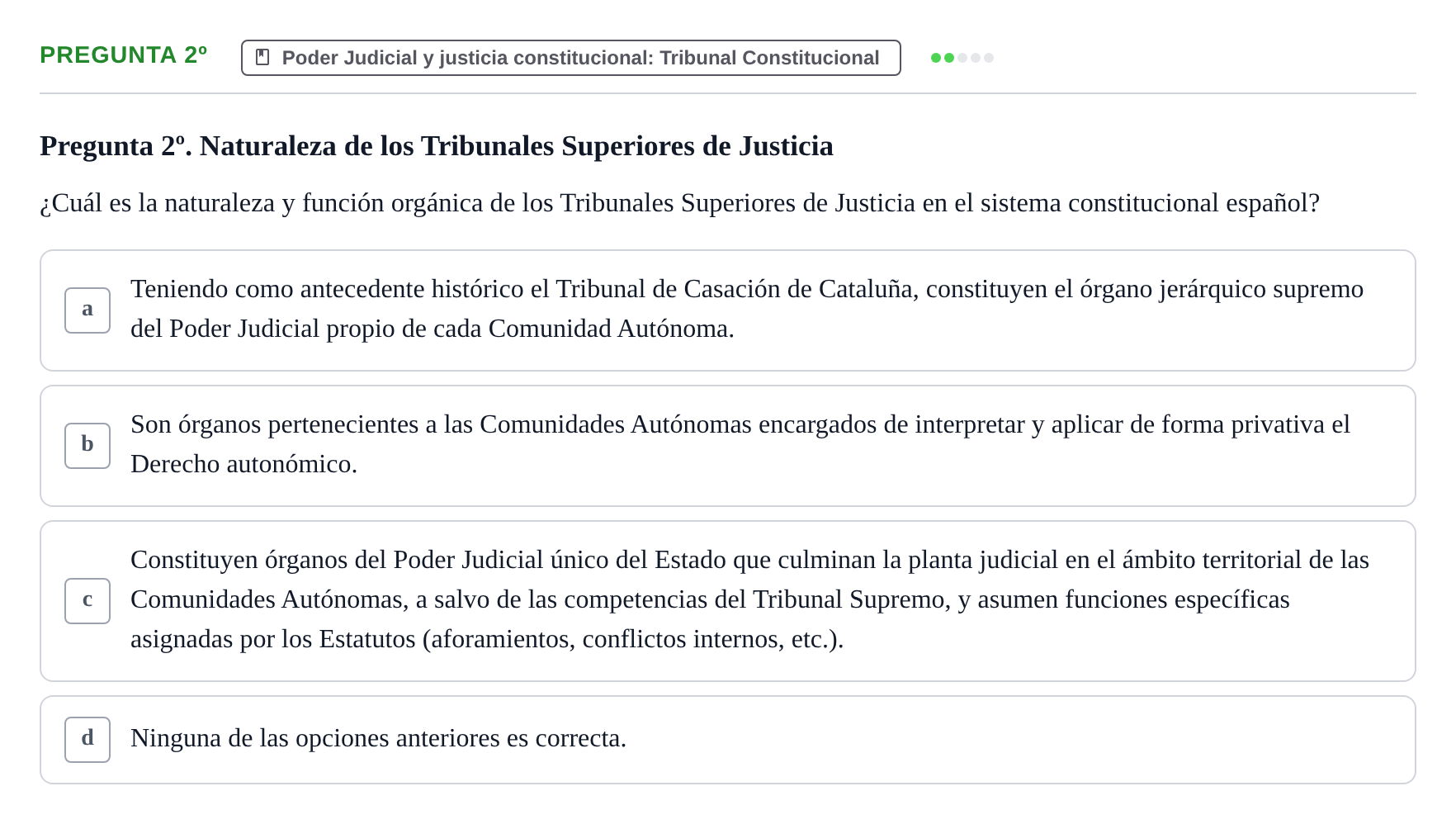 Enunciado: Pregunta 2º · Derecho Constitucional I UDL 2019