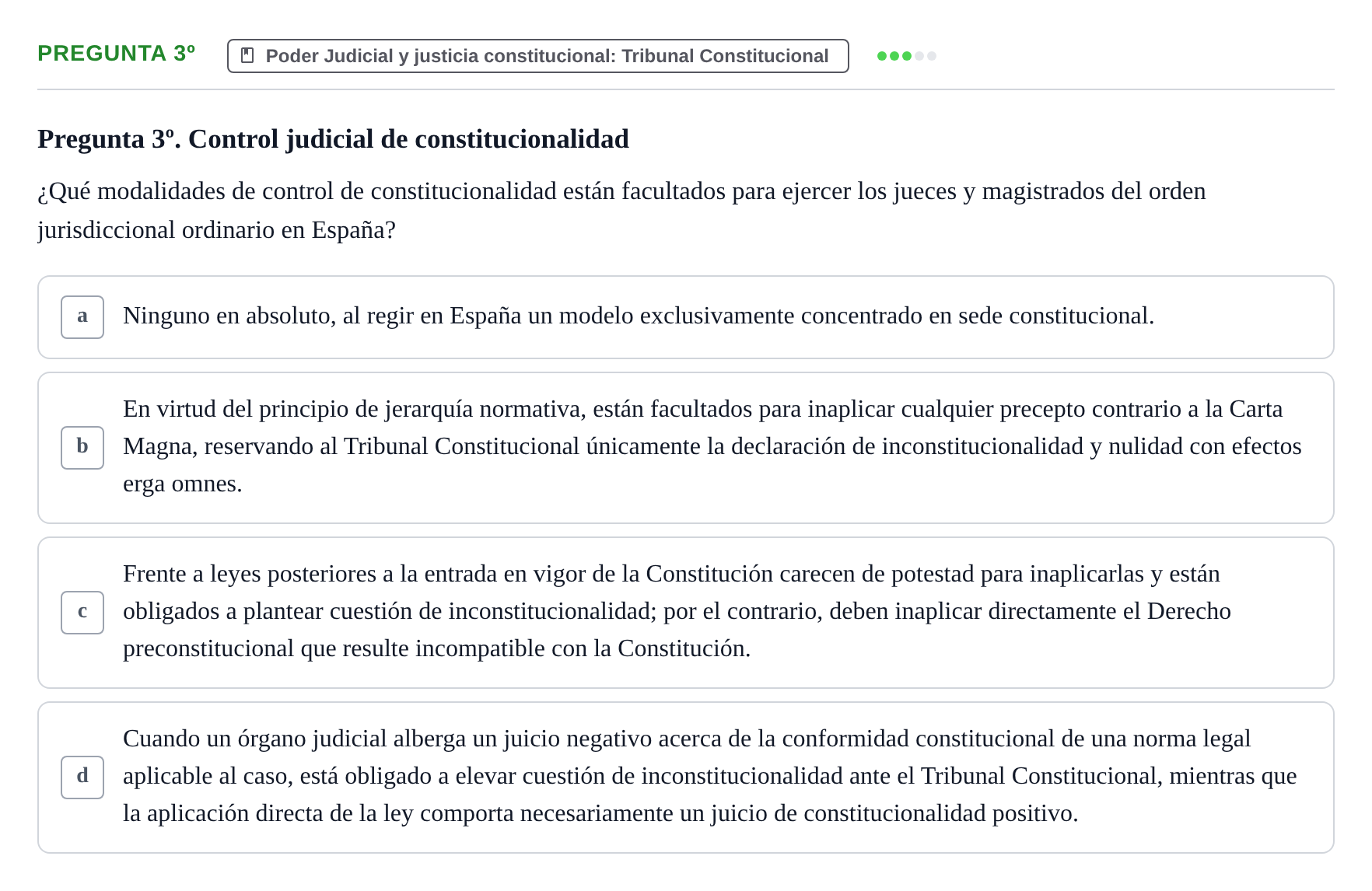Enunciado: Pregunta 3º · Derecho Constitucional I UDL 2019