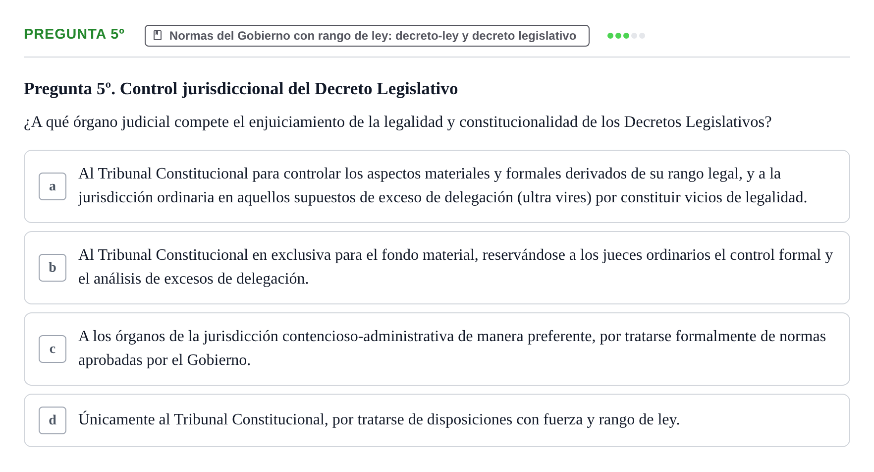 Enunciado: Pregunta 5º · Derecho Constitucional I UDL 2019