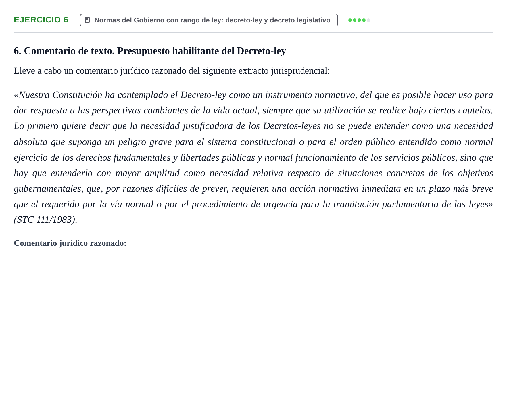 Enunciado: Problema 6 · Derecho Constitucional I UDL 2019