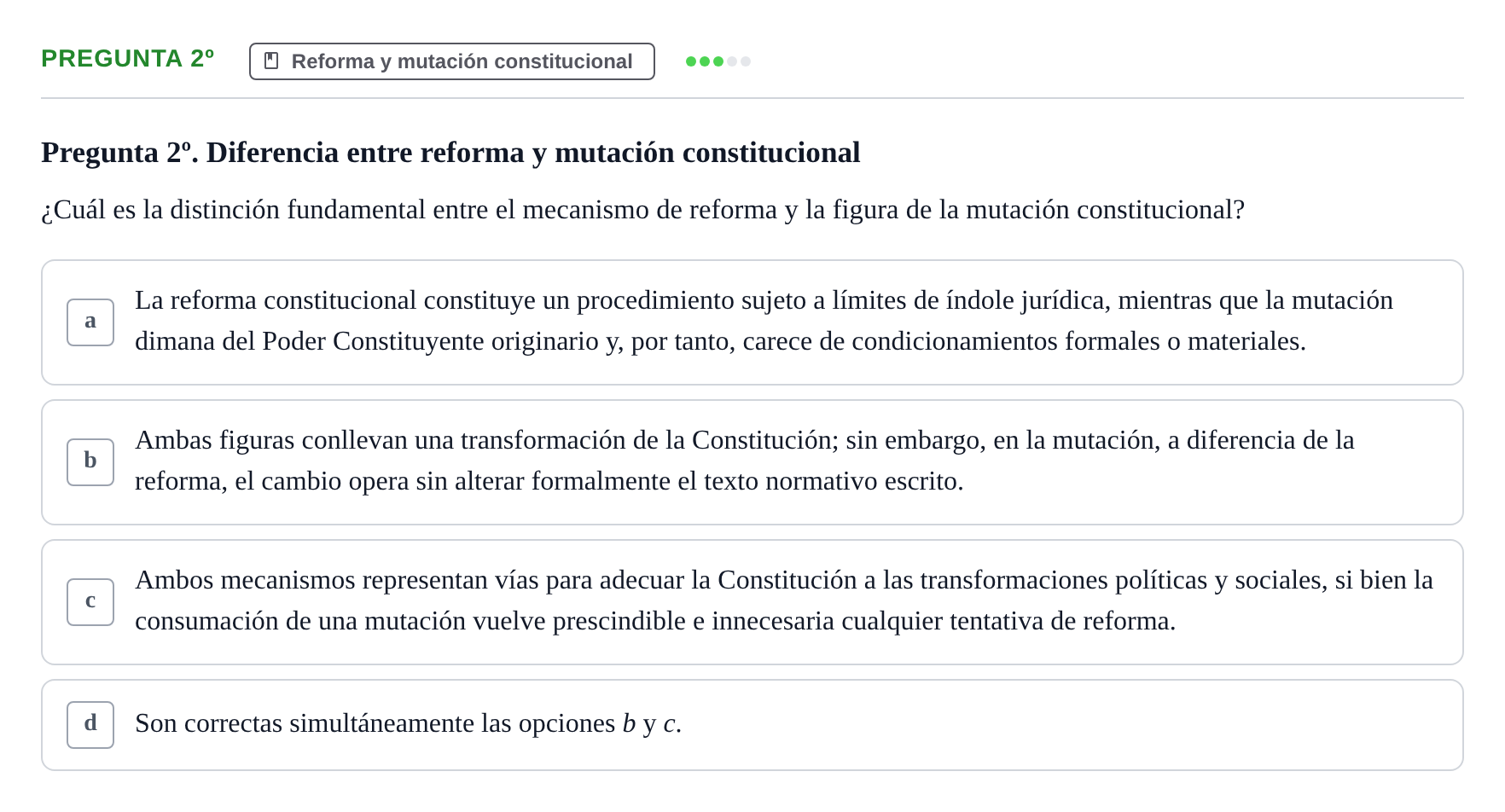 Enunciado: Pregunta 2º · Derecho Constitucional I UDL 2019