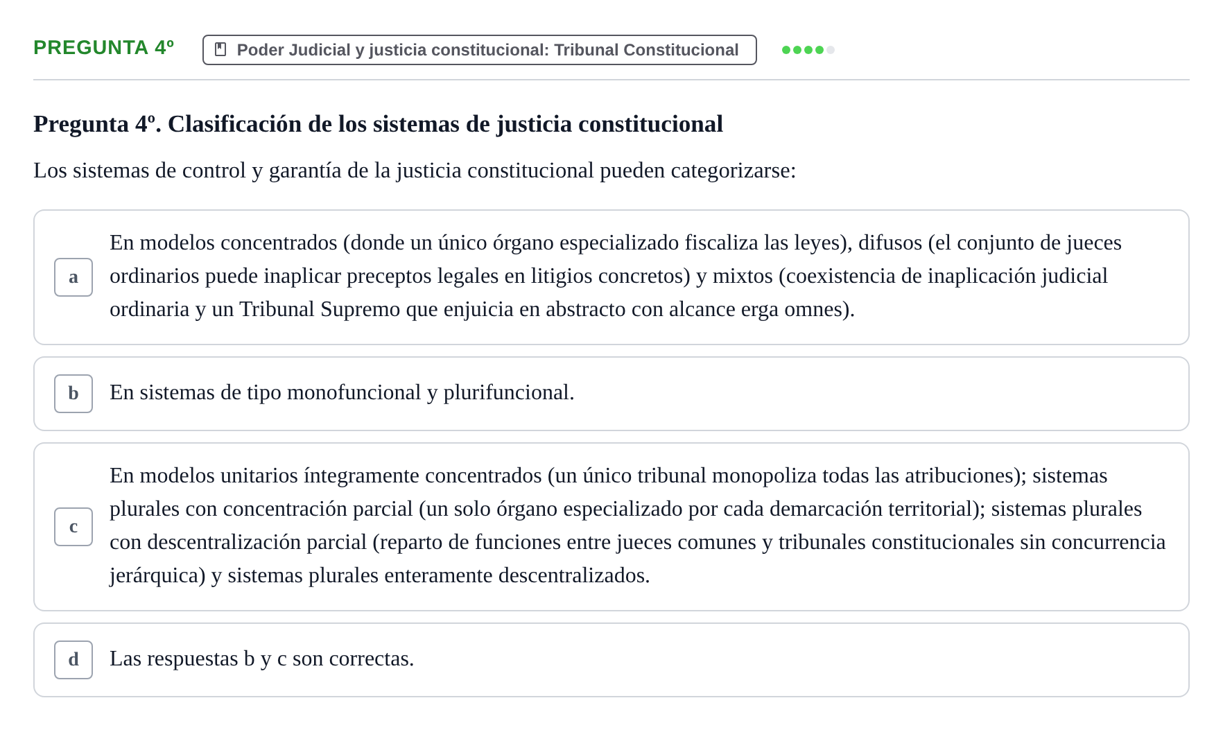 Enunciado: Pregunta 4º · Derecho Constitucional I UDL 2019