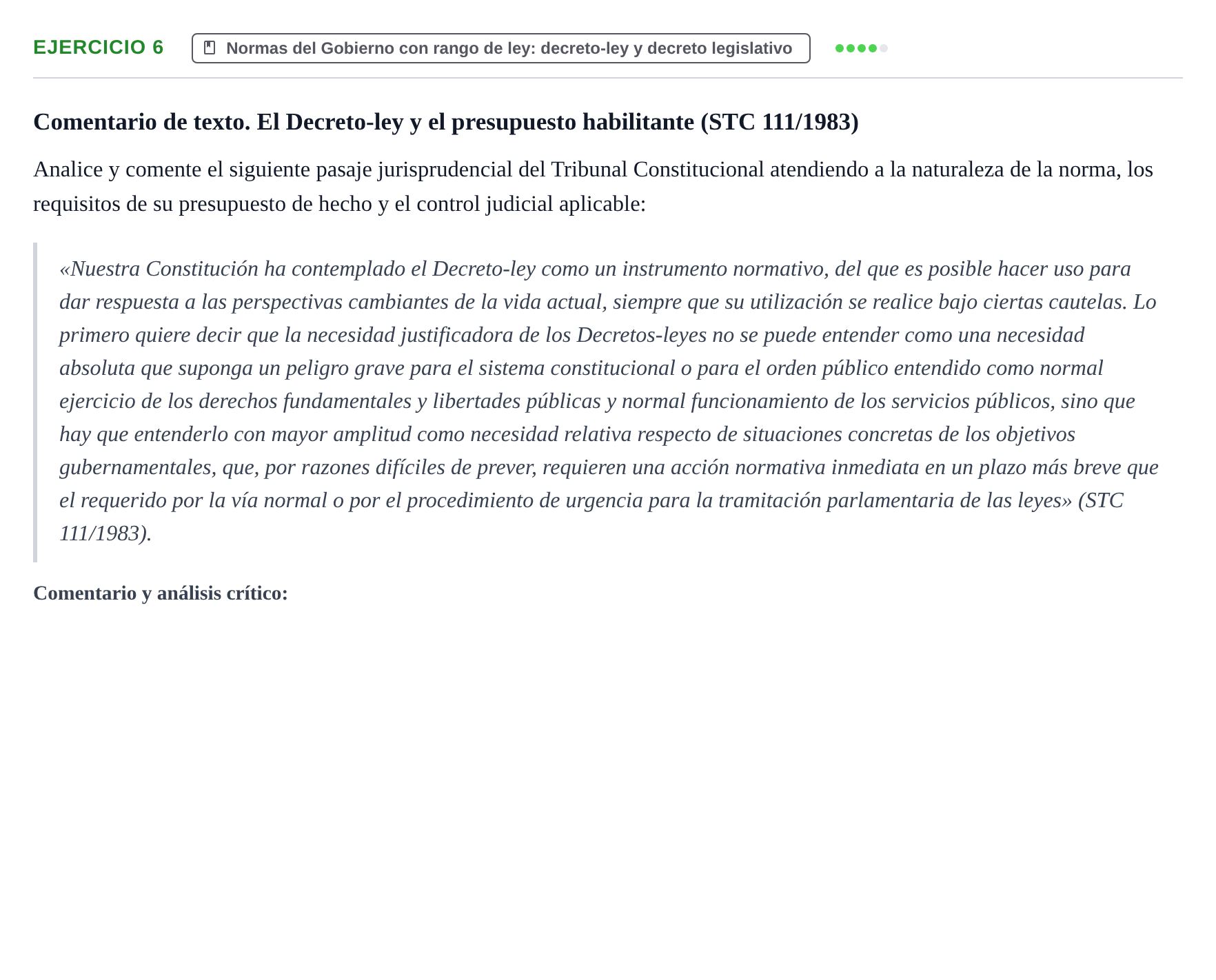 Enunciado: Problema 6 · Derecho Constitucional I UDL 2019
