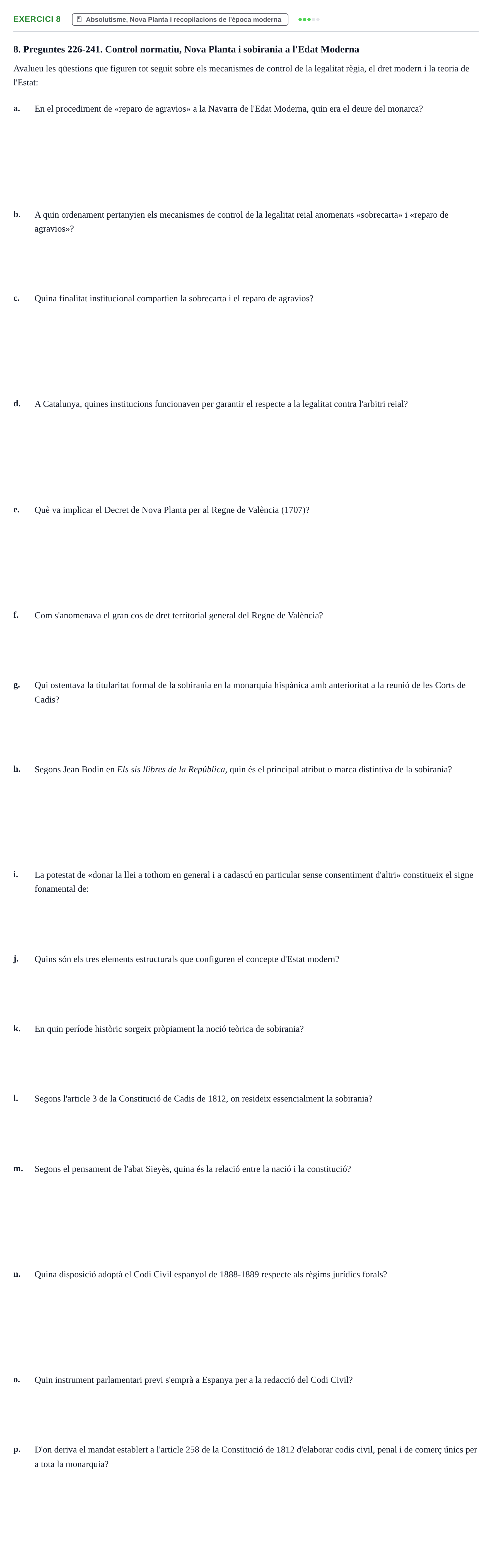 Enunciado: Problema 8 · Historia del Derecho UDL Juny 2018