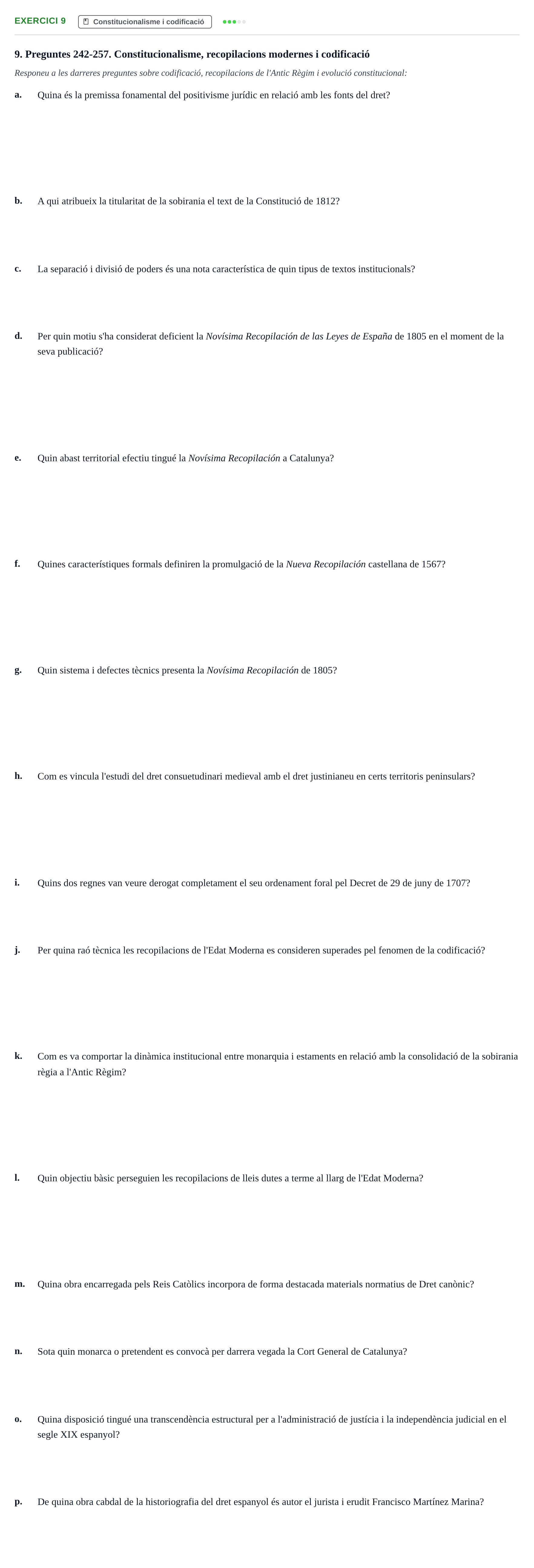 Enunciado: Problema 9 · Historia del Derecho UDL Juny 2018