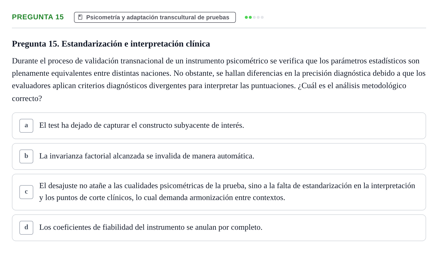 Enunciado: Pregunta 15