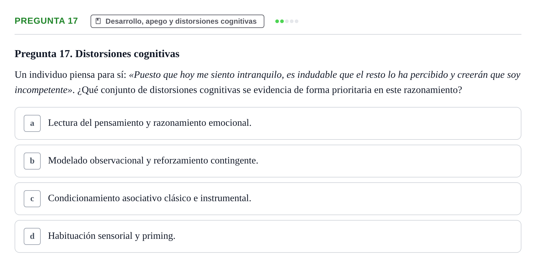 Enunciado: Pregunta 17