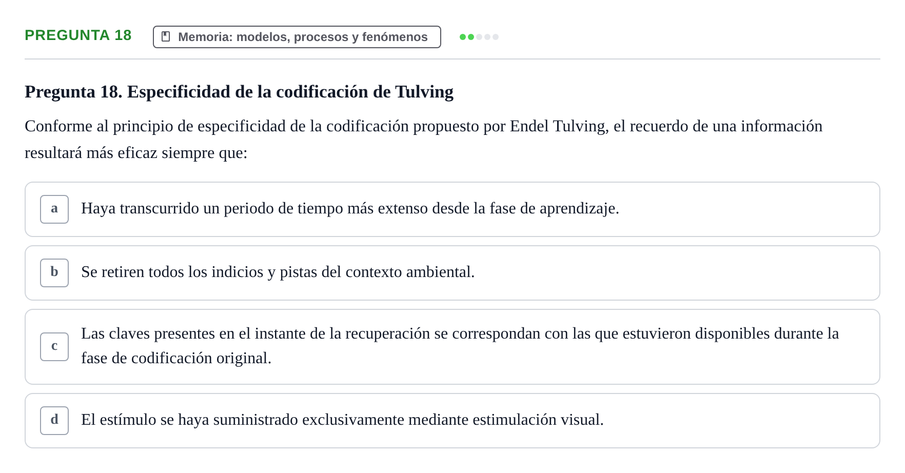 Enunciado: Pregunta 18