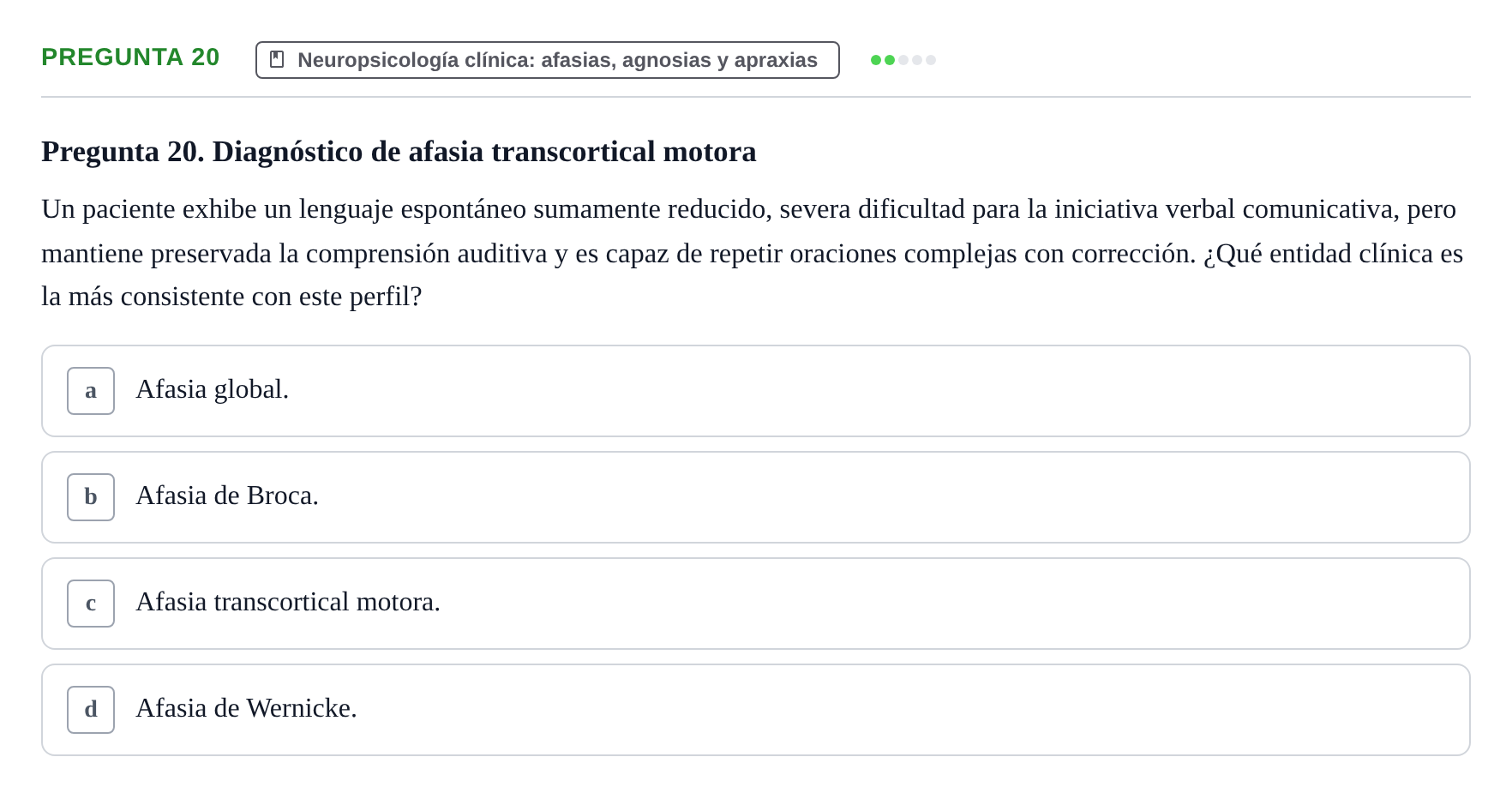 Enunciado: Pregunta 20
