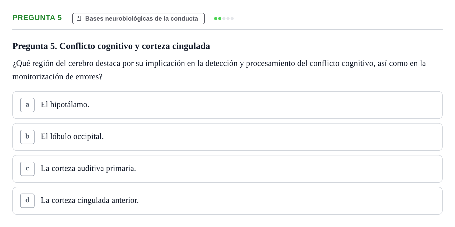 Enunciado: Pregunta 5