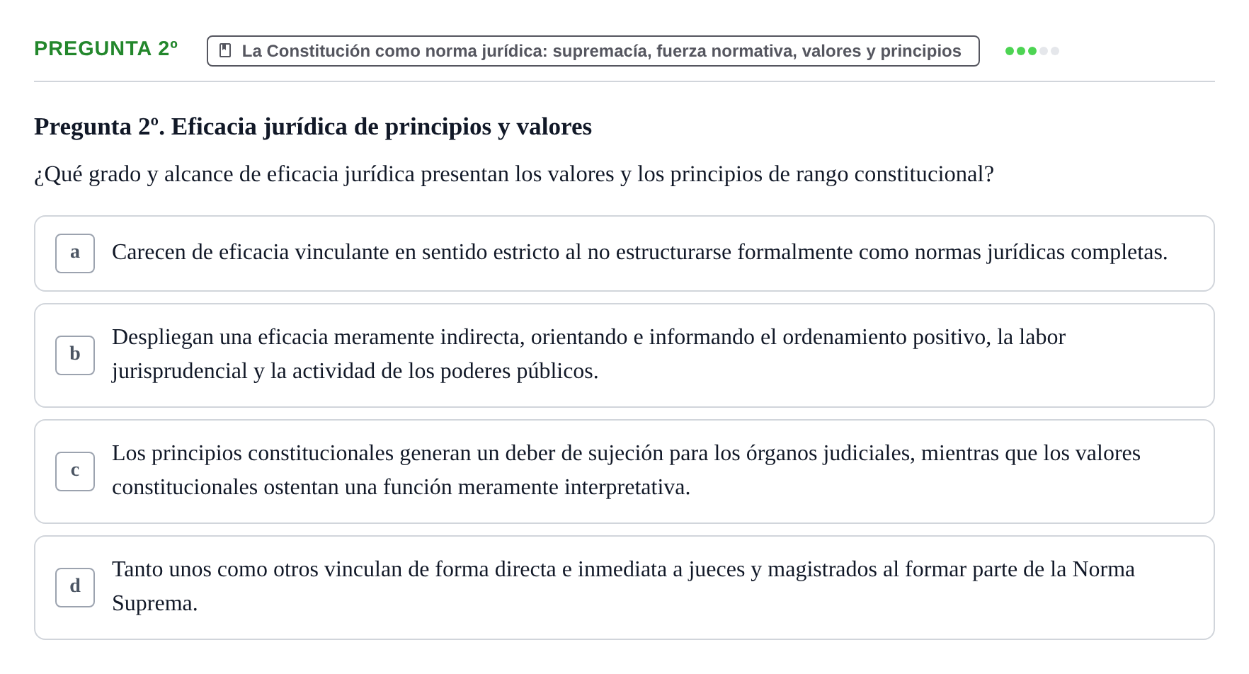 Enunciado: Pregunta 2º · Derecho Constitucional I UDL 2019