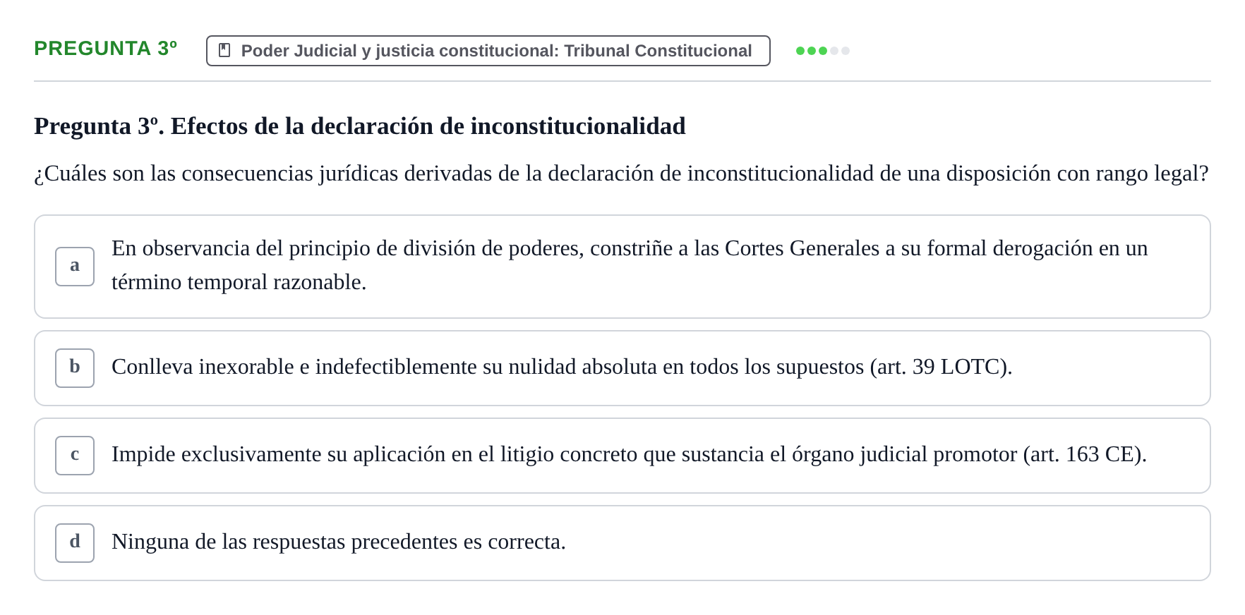 Enunciado: Pregunta 3º · Derecho Constitucional I UDL 2019