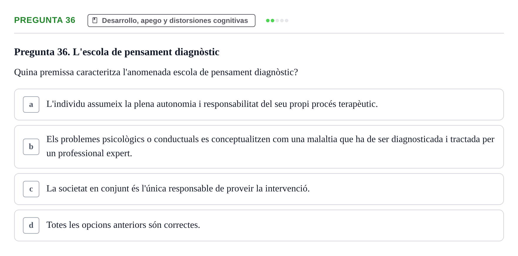 Enunciado: Pregunta 36 · Psicología Social URV 2016