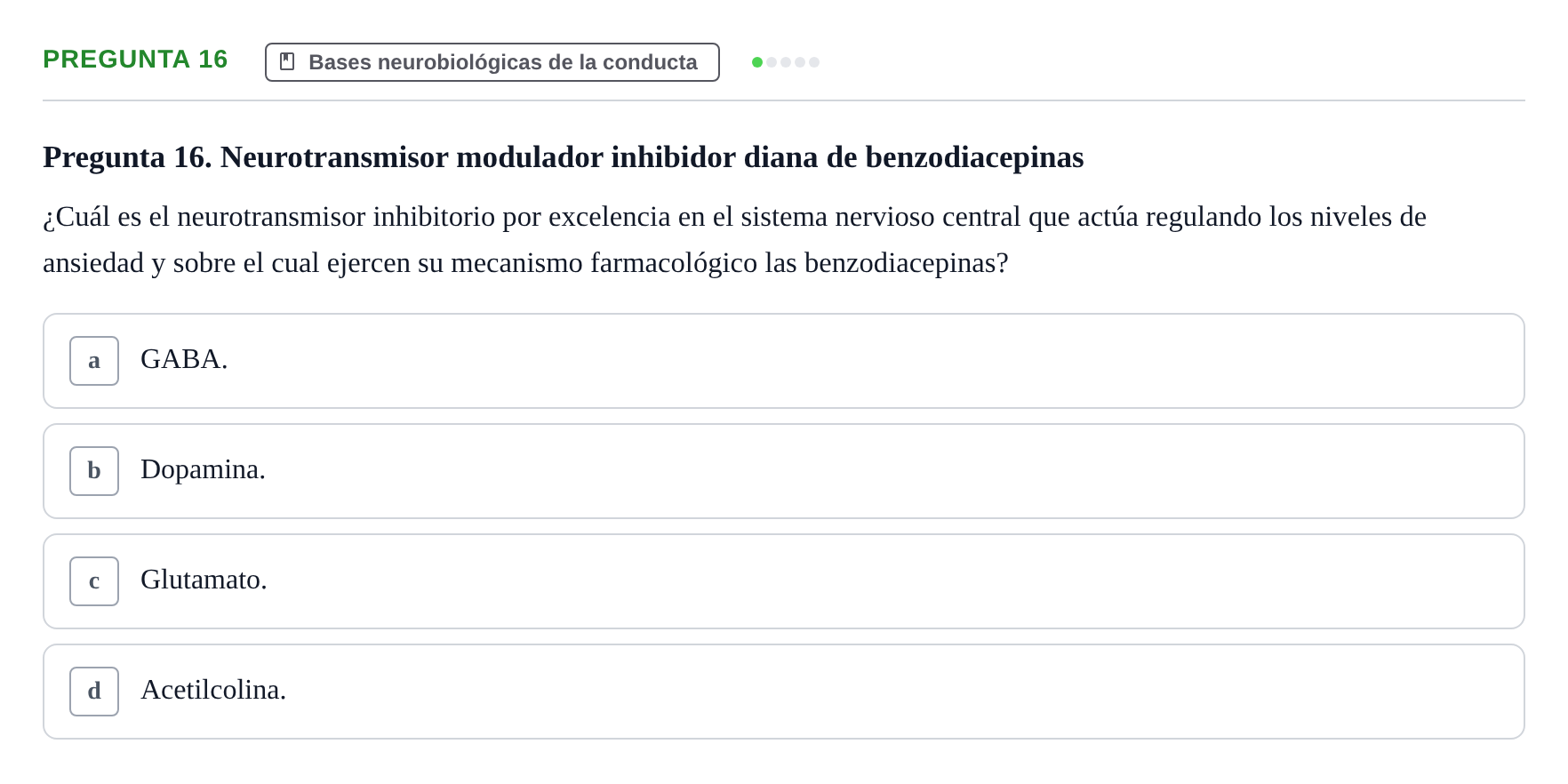 Enunciado: Pregunta 16