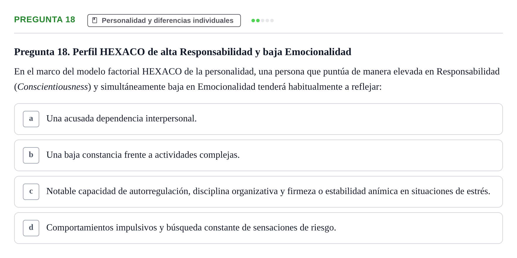 Enunciado: Pregunta 18
