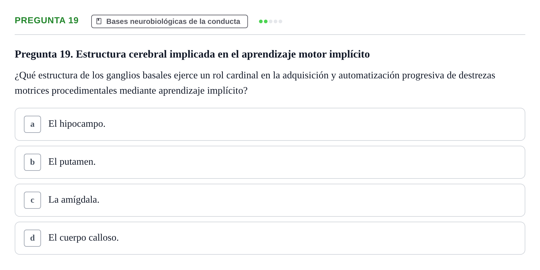 Enunciado: Pregunta 19
