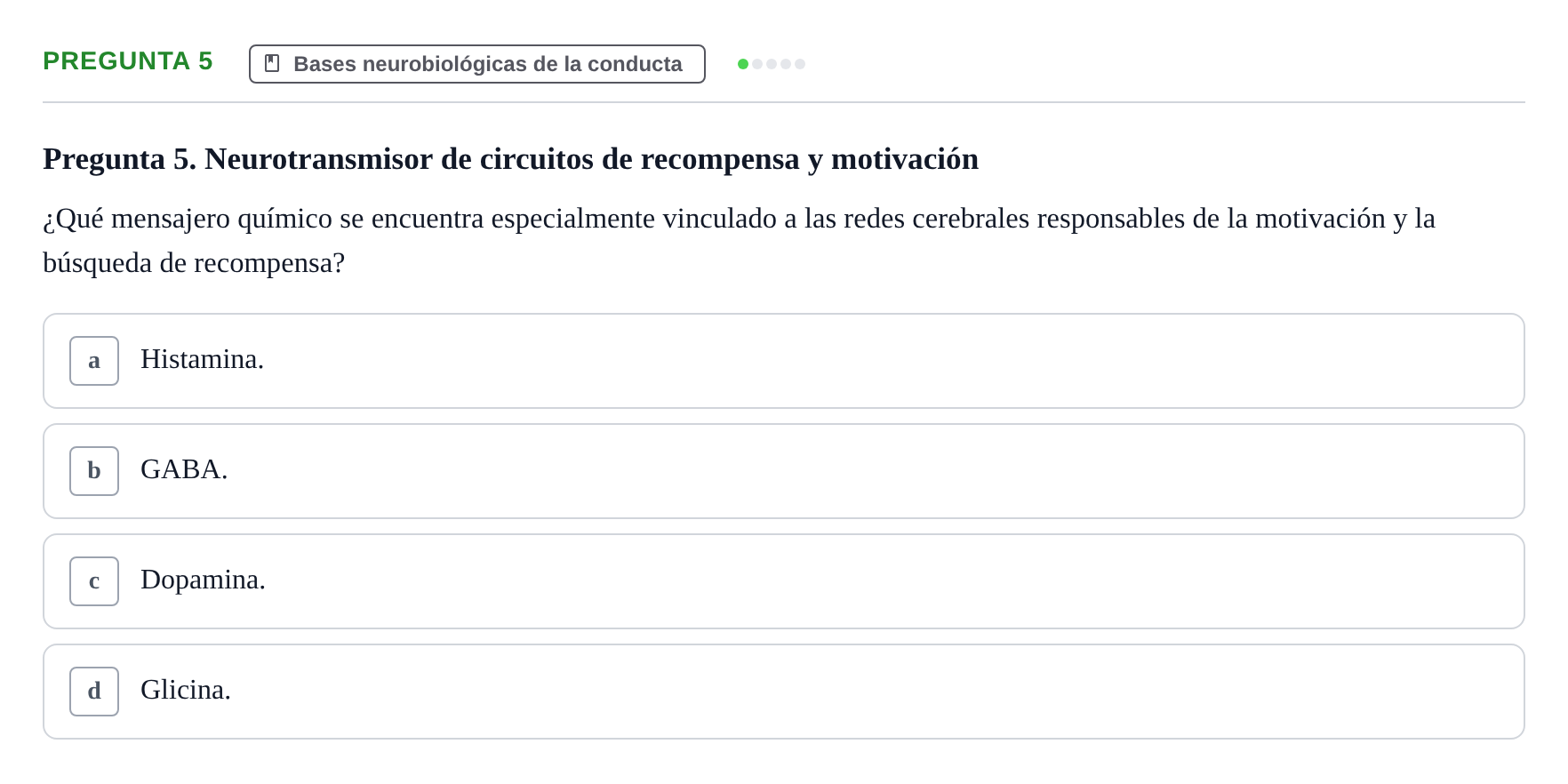 Enunciado: Pregunta 5