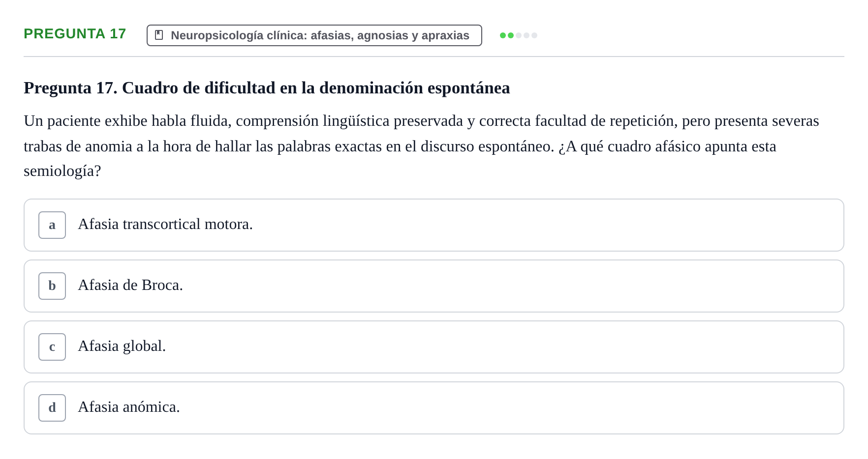 Enunciado: Pregunta 17