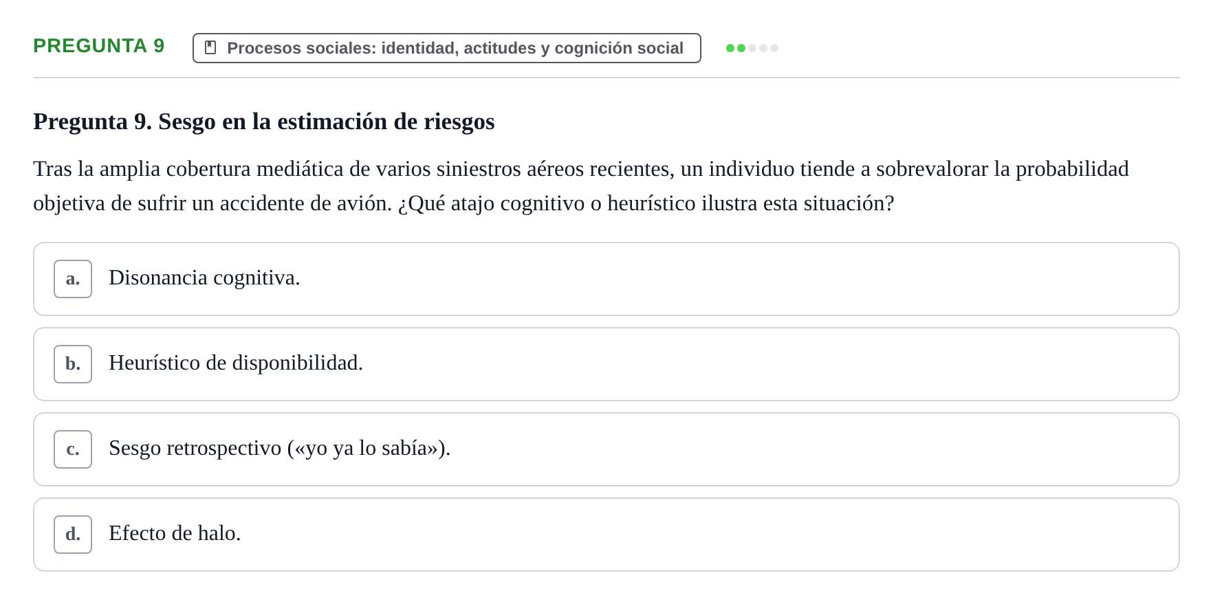 Enunciado: Pregunta 9