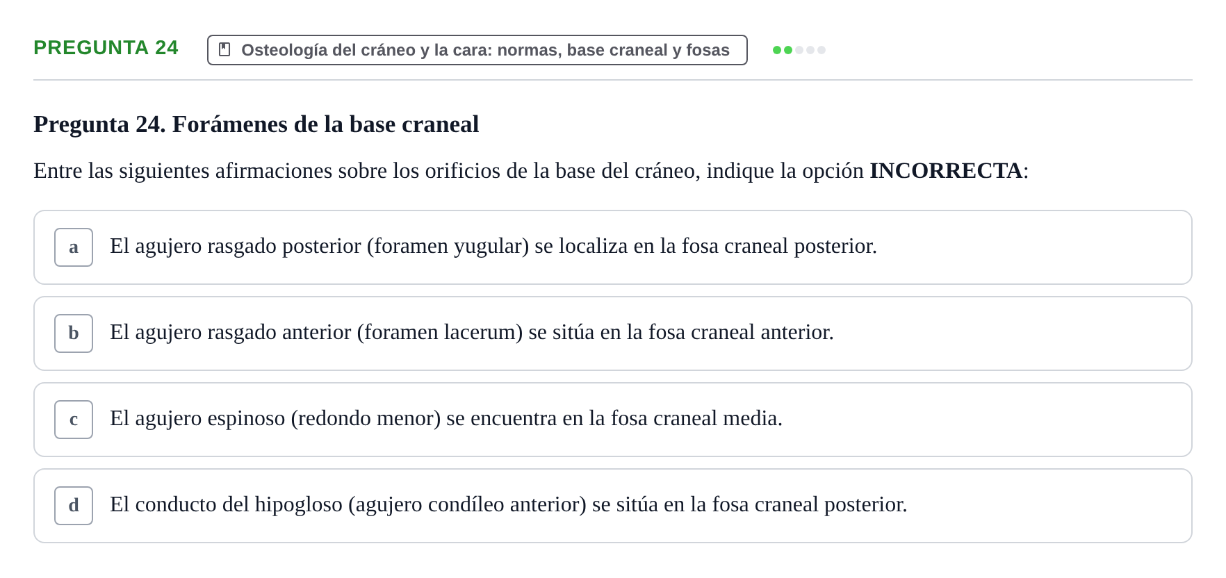 Enunciado: Pregunta 24 · Aparato Locomotor UDL 2019