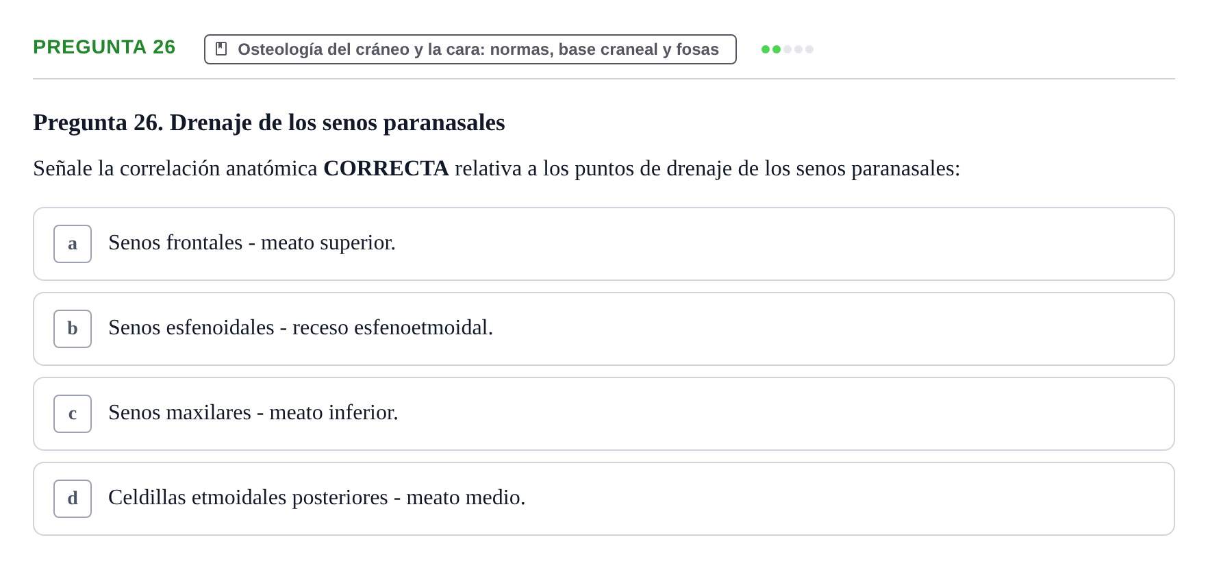 Enunciado: Pregunta 26 · Aparato Locomotor UDL 2019