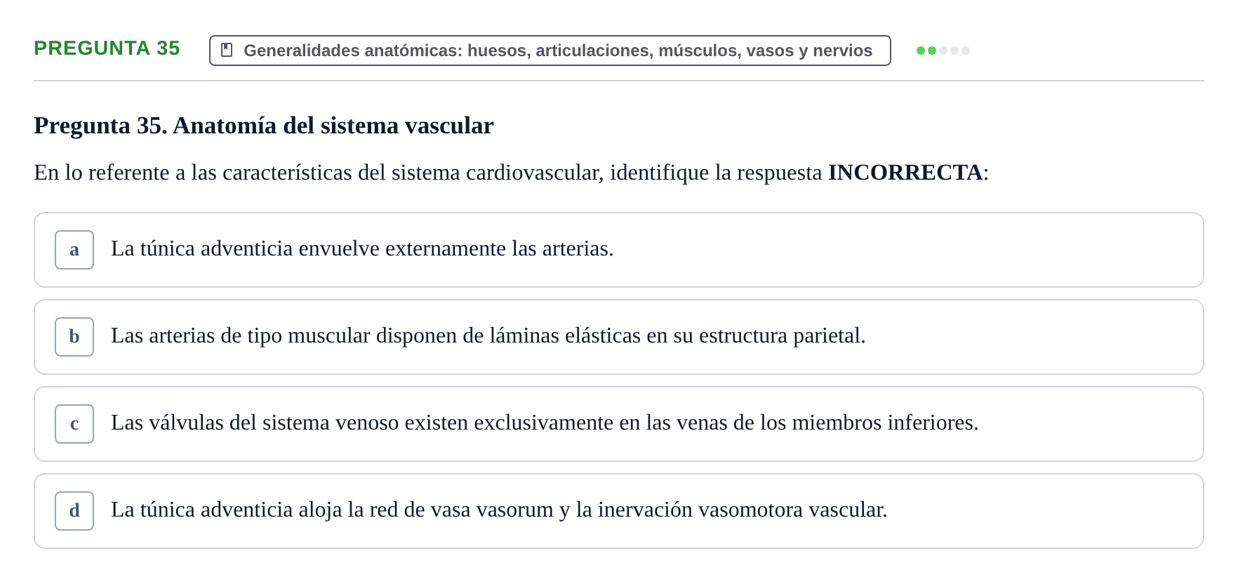 Enunciado: Pregunta 35 · Aparato Locomotor UDL 2019