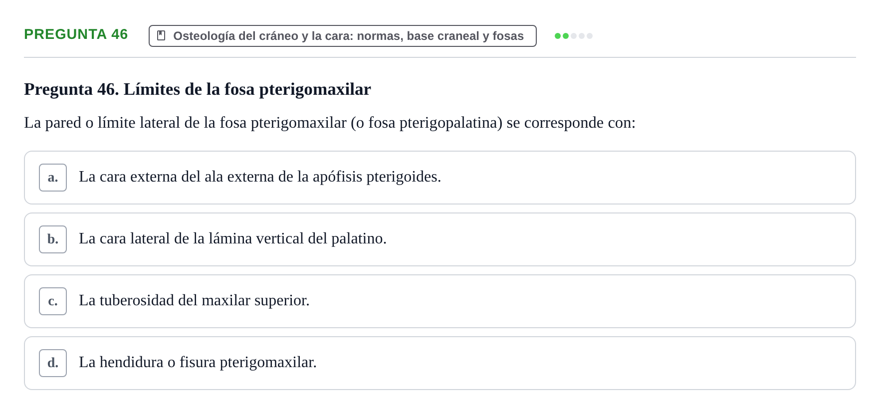 Enunciado: Pregunta 46 · Aparato Locomotor UDL 2019