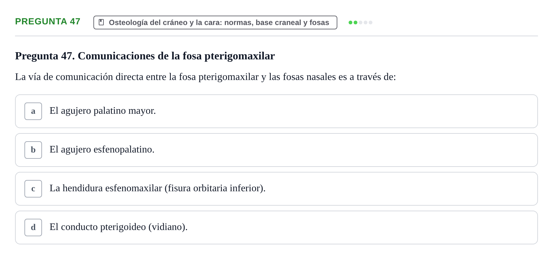 Enunciado: Pregunta 47 · Aparato Locomotor UDL 2019