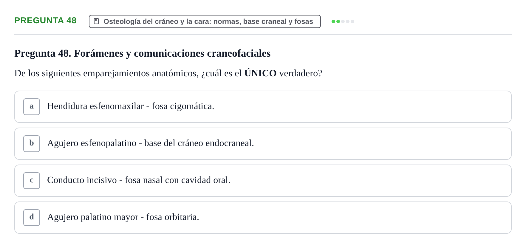 Enunciado: Pregunta 48 · Aparato Locomotor UDL 2019