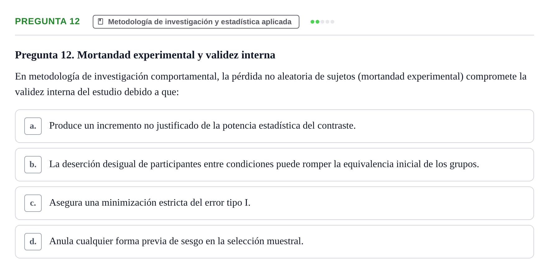 Enunciado: Pregunta 12