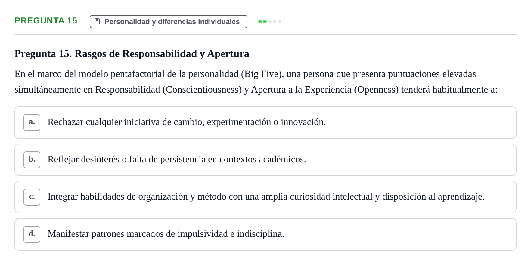 Enunciado: Pregunta 15