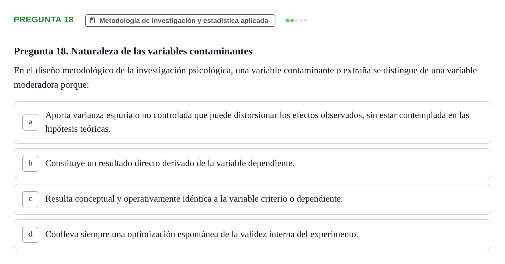 Enunciado: Pregunta 18