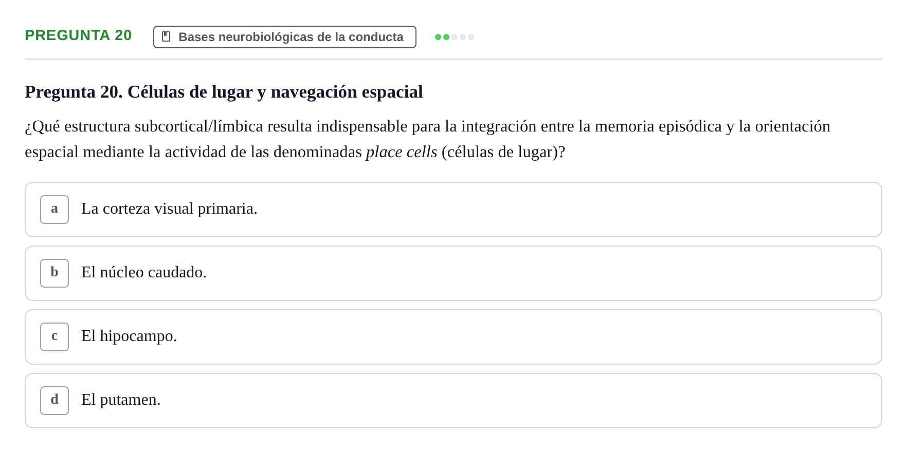 Enunciado: Pregunta 20