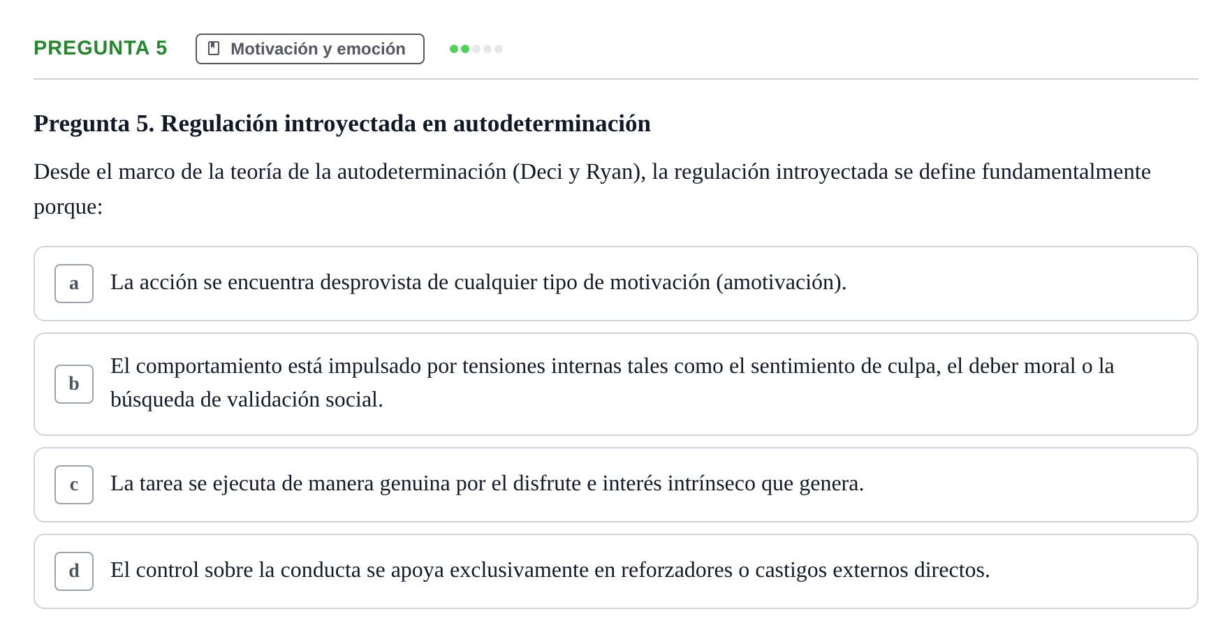 Enunciado: Pregunta 5