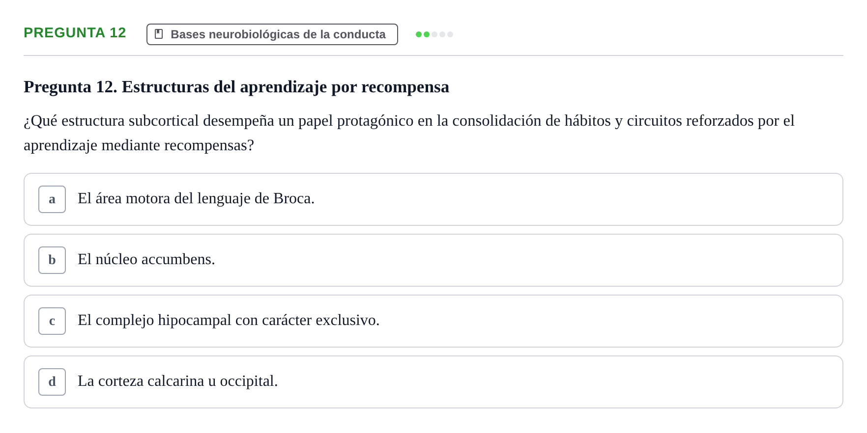 Enunciado: Pregunta 12