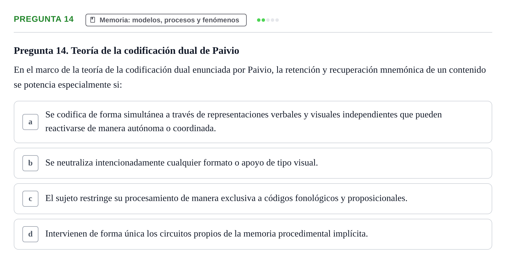 Enunciado: Pregunta 14