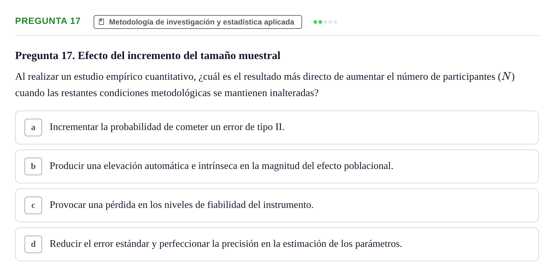 Enunciado: Pregunta 17