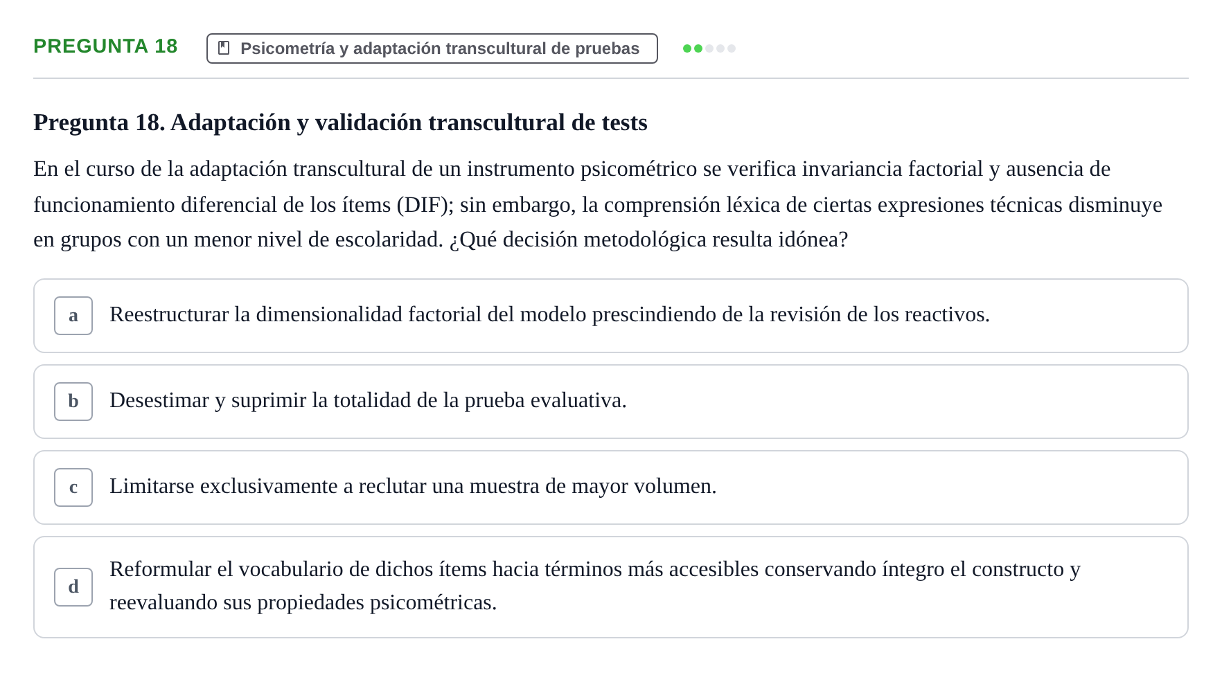 Enunciado: Pregunta 18