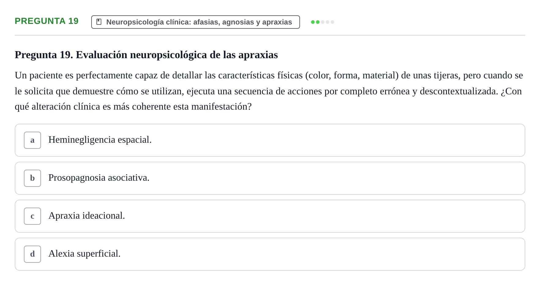 Enunciado: Pregunta 19