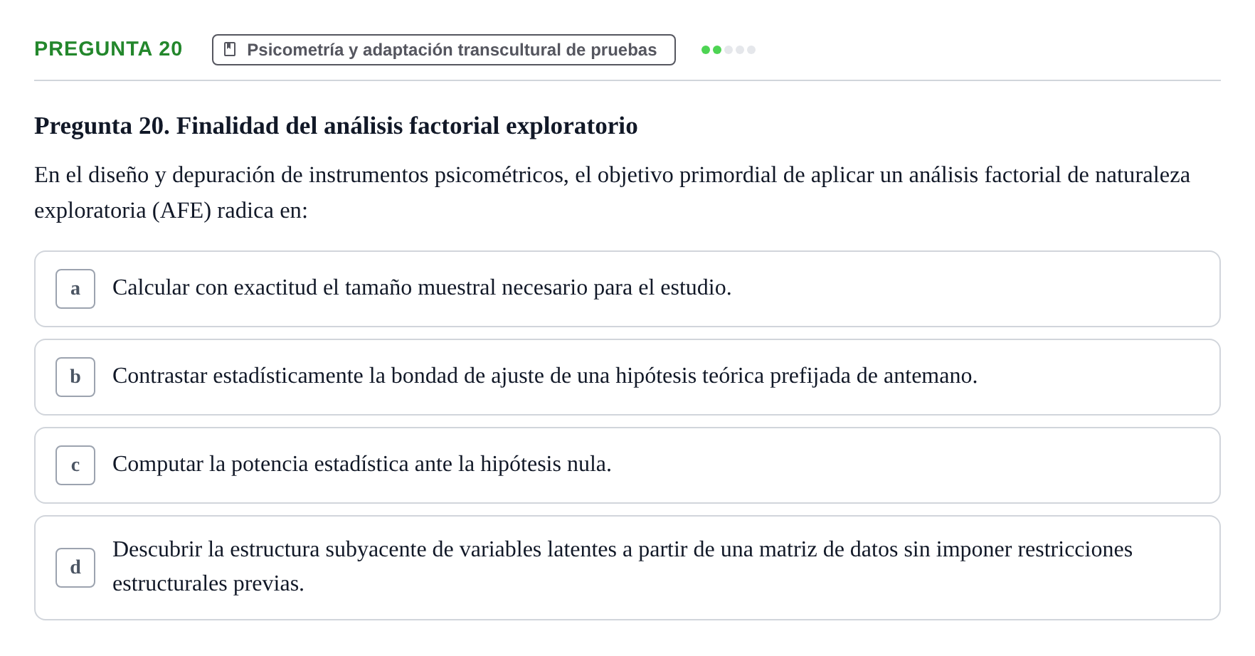 Enunciado: Pregunta 20
