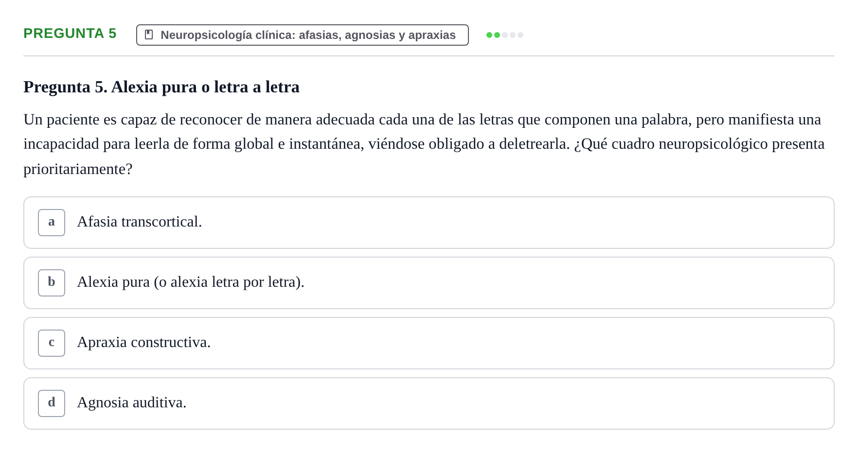 Enunciado: Pregunta 5