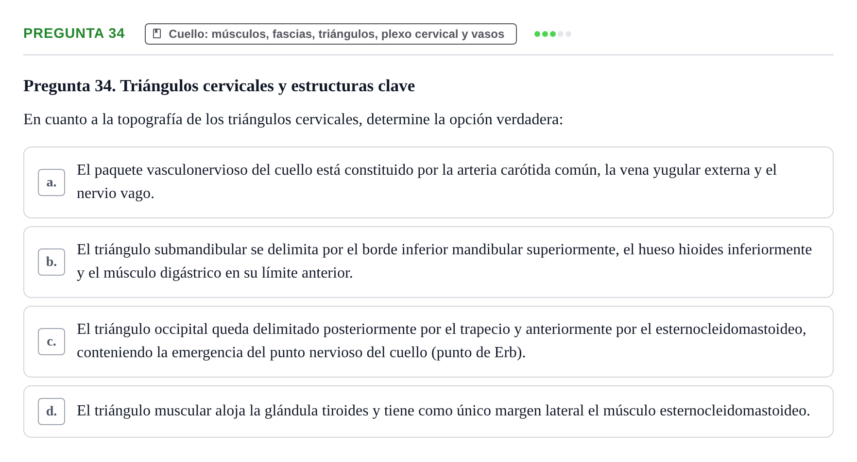 Enunciado: Pregunta 34 · Aparato Locomotor UDL Examen Parcial. Aparato Locomotor