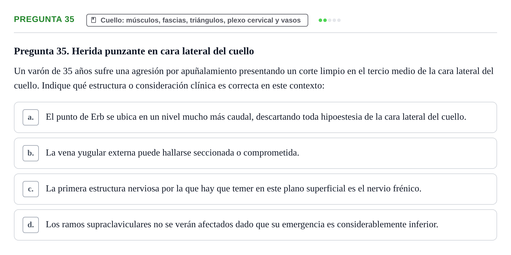 Enunciado: Pregunta 35 · Aparato Locomotor UDL Examen Parcial. Aparato Locomotor