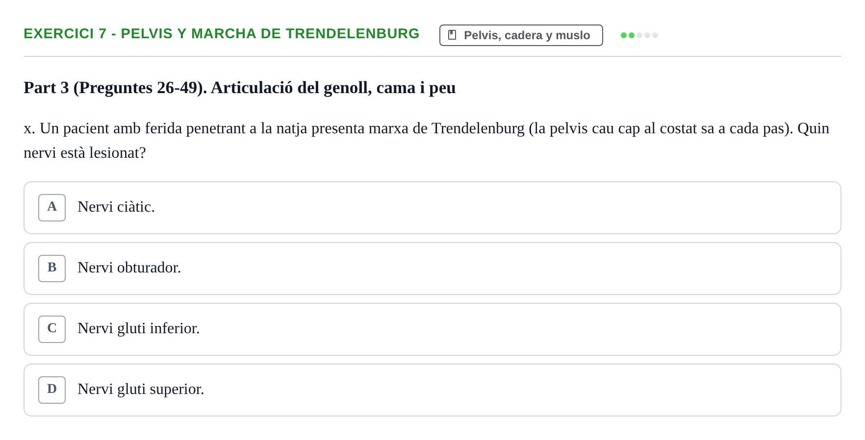 Enunciado: Ejercicio 7 - Pelvis y marcha de Trendelenburg · Aparato Locomotor UDL Examen Segon Parcial: Anatomia de l'Aparell Locomotor