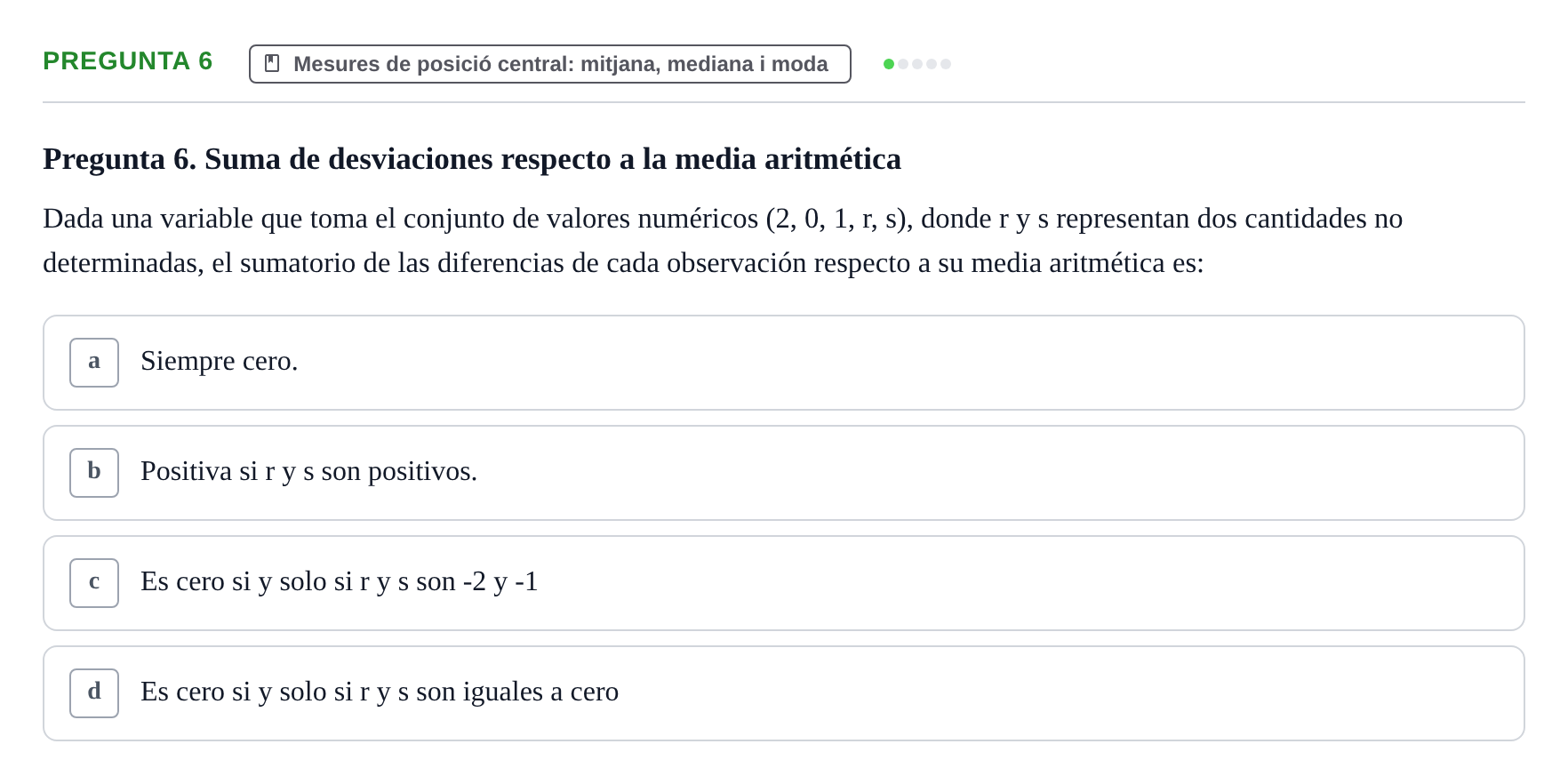 Enunciado: Pregunta 6 · Estadística I URV 2022