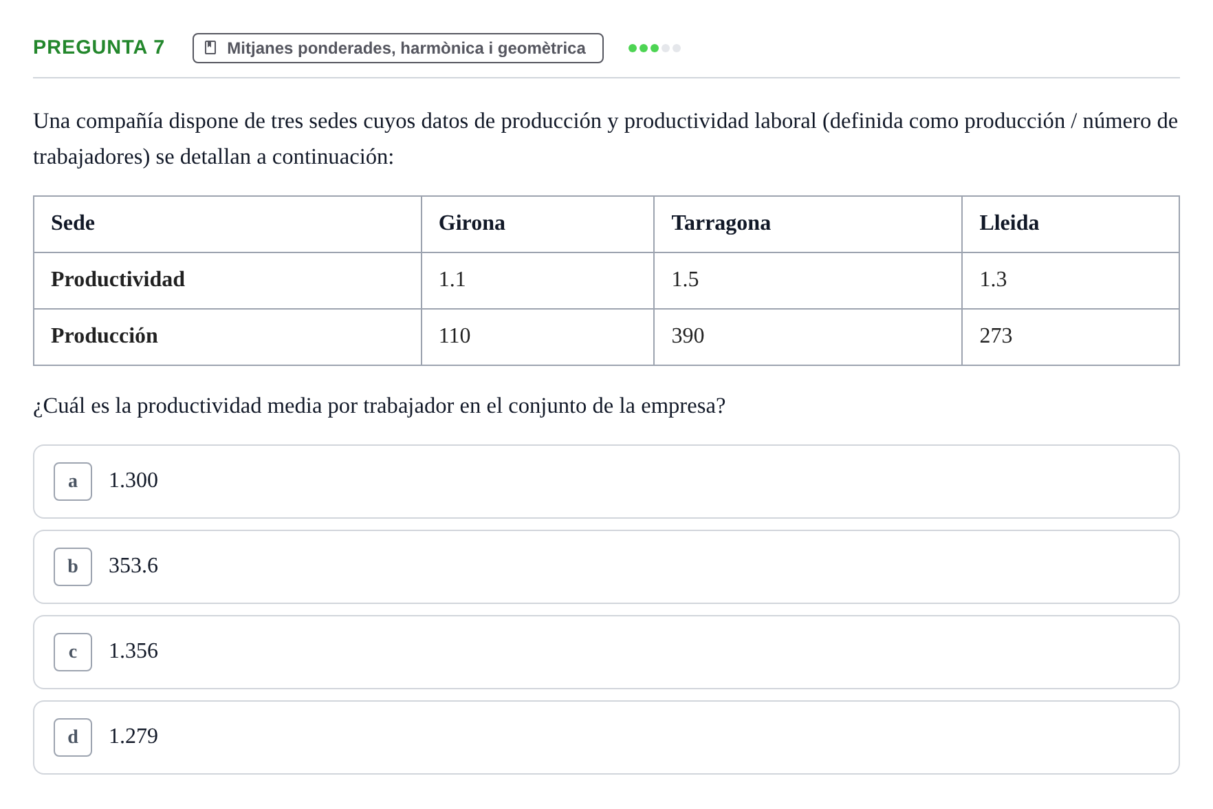 Enunciado: Pregunta 7 · Estadística I URV 2022