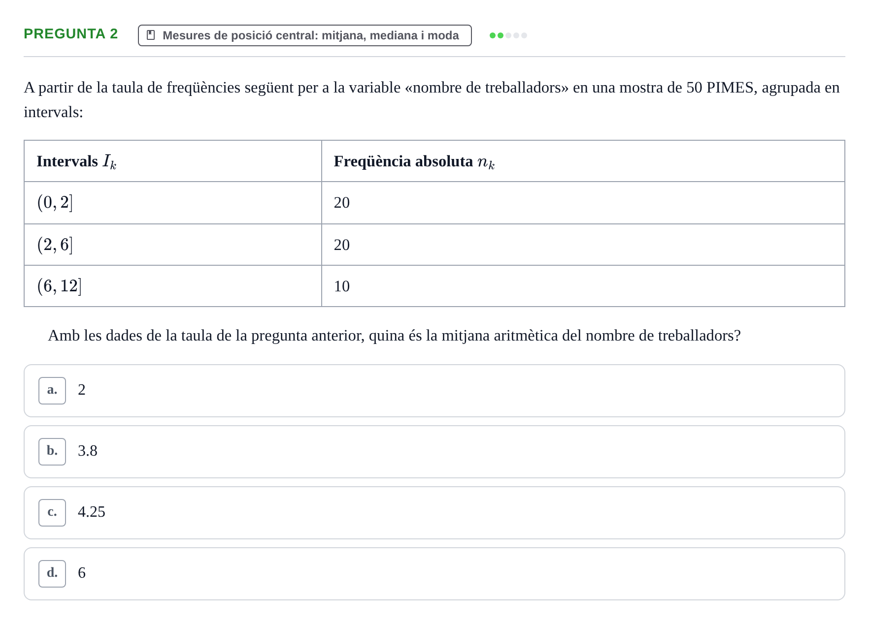 Enunciado: Pregunta 2 · Estadística I URV 2018